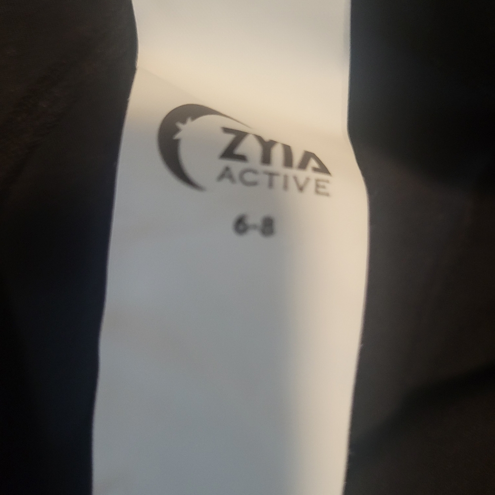 ZYIA Active Black and Yellow Neon Stripe 7/8 Leggings - Picture 6 of 7